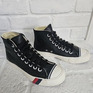 Pro Keds Leather Black High-Top Sneakers - Size 4